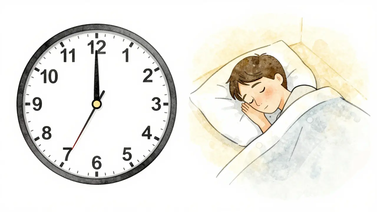 Aufteilung: links Person nimmt Melatonin ein, rechts dieselbe Person tief und ruhig schlafend, goldenes Licht für CBN-Wirkung.