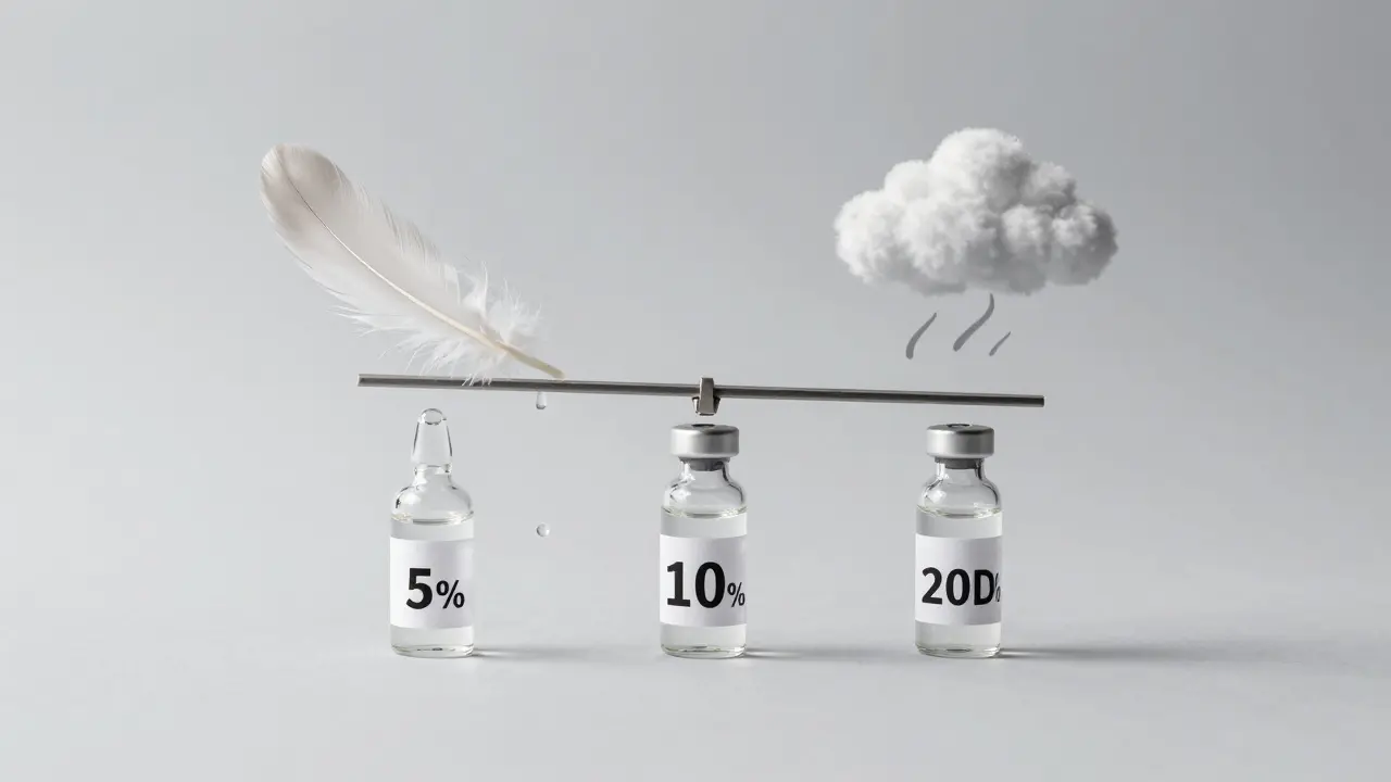 Drei CBD-Fläschchen mit Tropfen, die eine Waage zwischen Ruhe und Angst ausgleichen