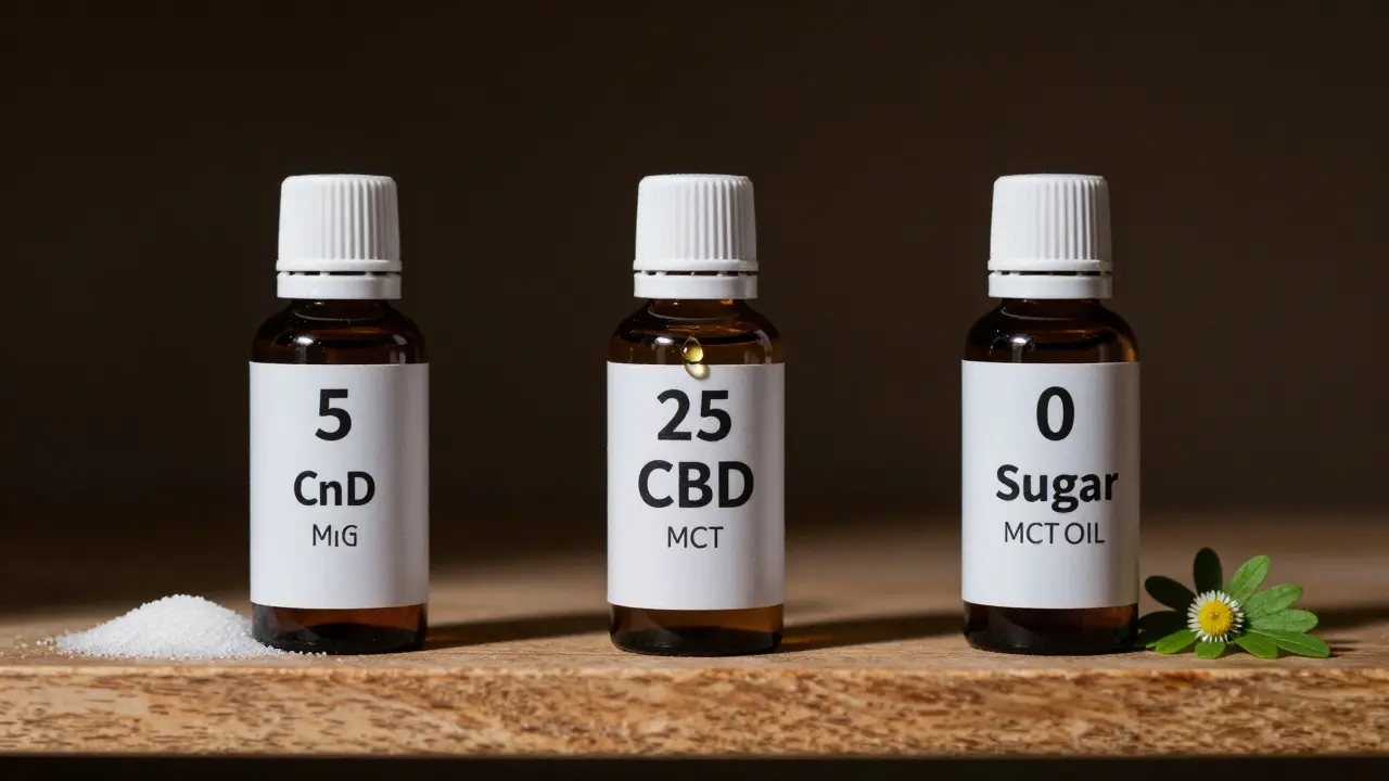 Drei CBD-Drinks im Vergleich: schlecht vs. gut formuliert mit Öl und Zutaten.