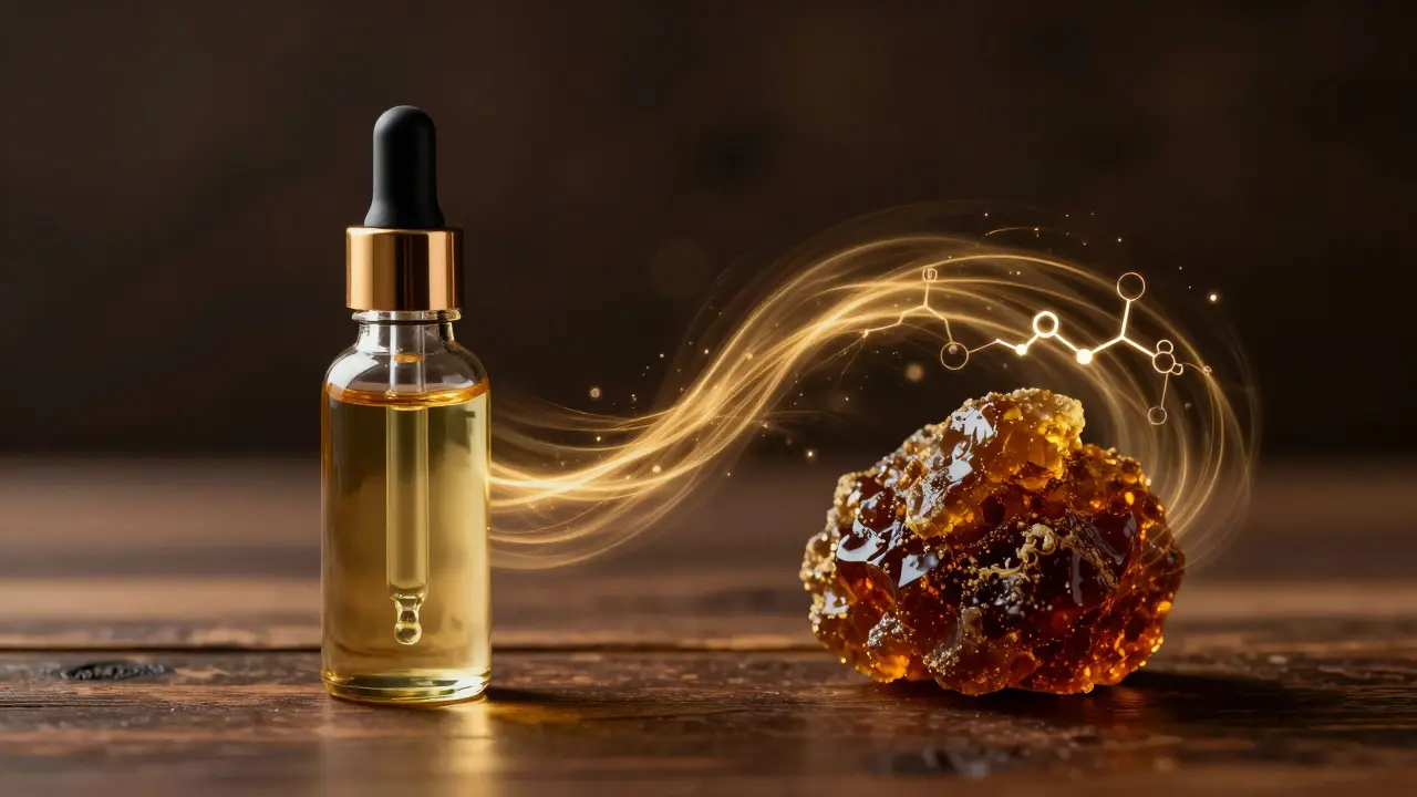 Künstlerische Darstellung von CBD-Öl und CBD-Hash mit goldenen Energieflüssen