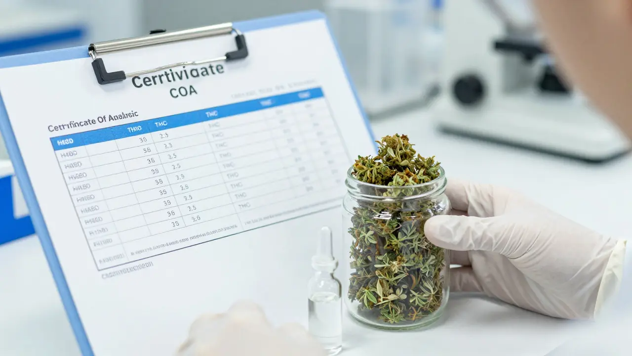 Laboranalyse von H4CBD-Blüten mit Zertifikat zur Qualitätsprüfung
