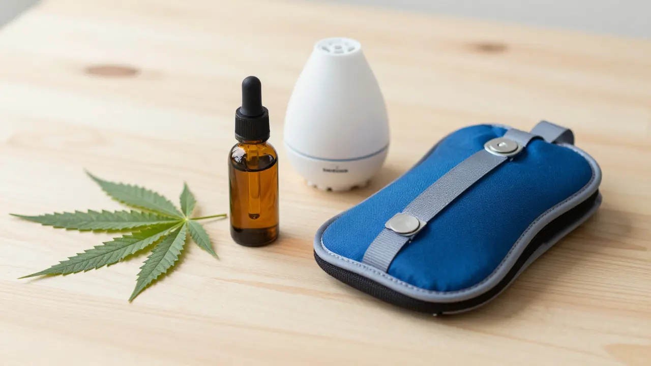 Natürliche Beruhigungsmittel wie CBD-Öl und Druckweste für Hunde