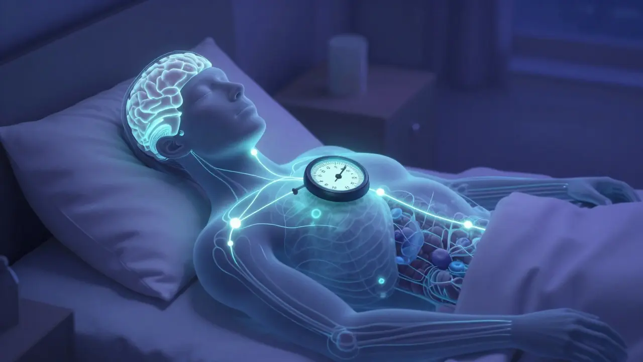 Illustration des Endocannabinoid-Systems als Thermostat für Entspannung