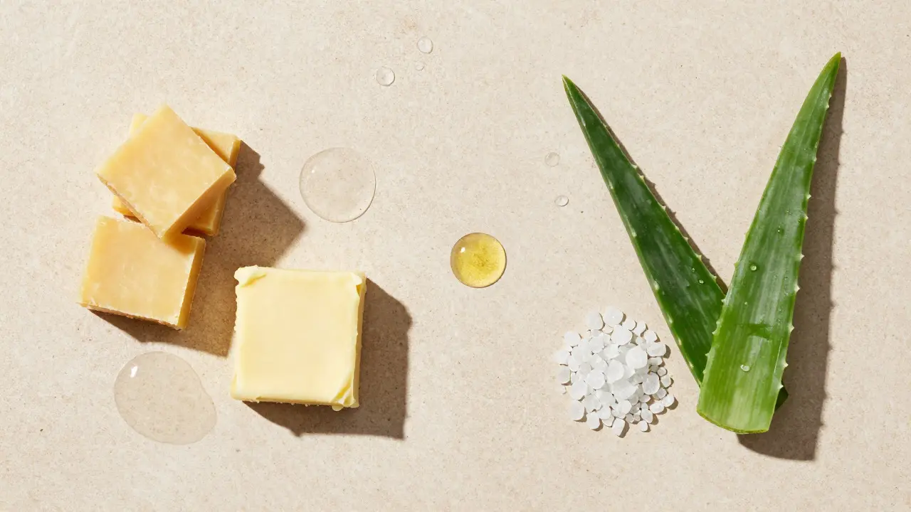 Naturstoffe wie Bienenwachs und Aloe Vera für Hautpflege