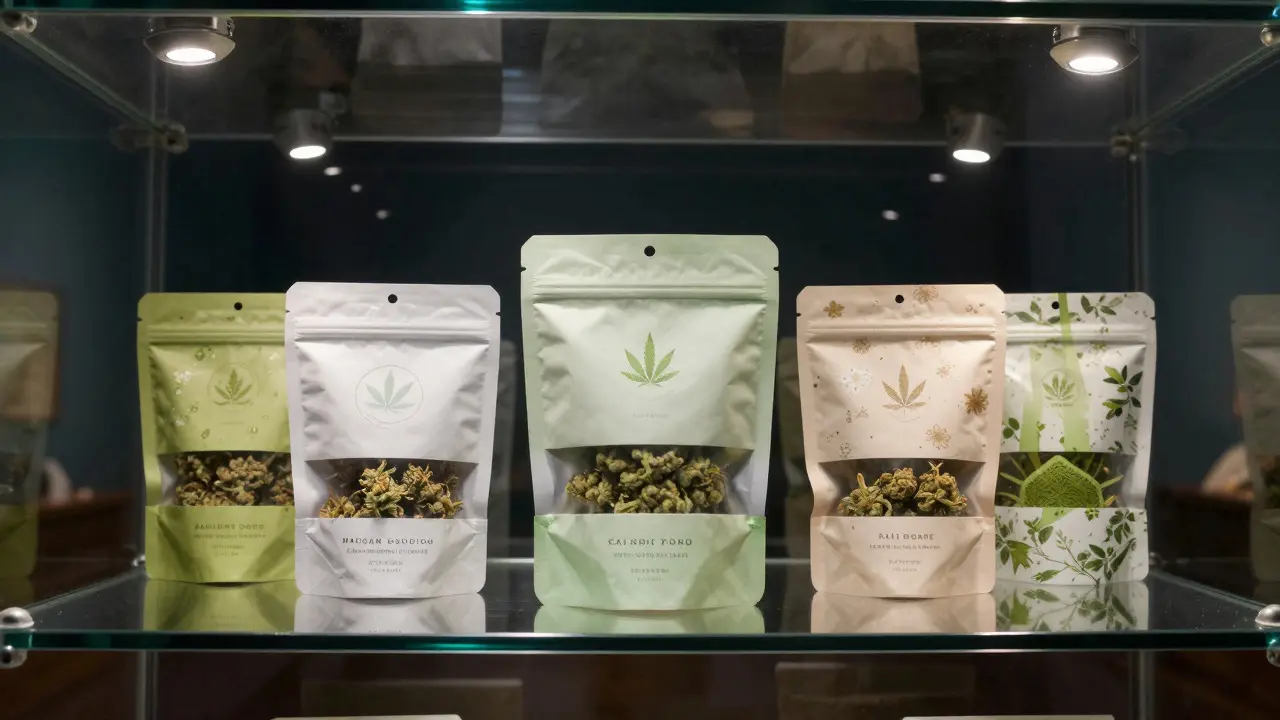 Seltene Snack-Editionen unter Glas in Museumsbeleuchtung